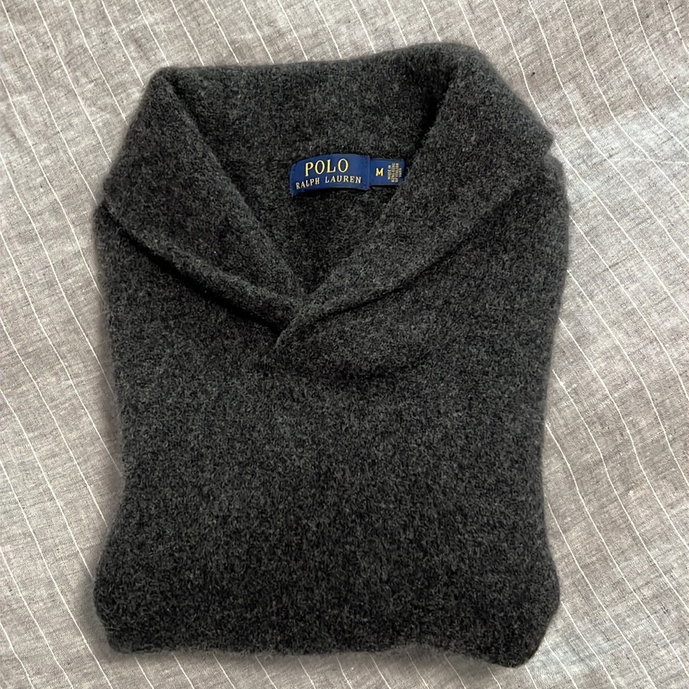 Shawl collar Italian yarn sweater